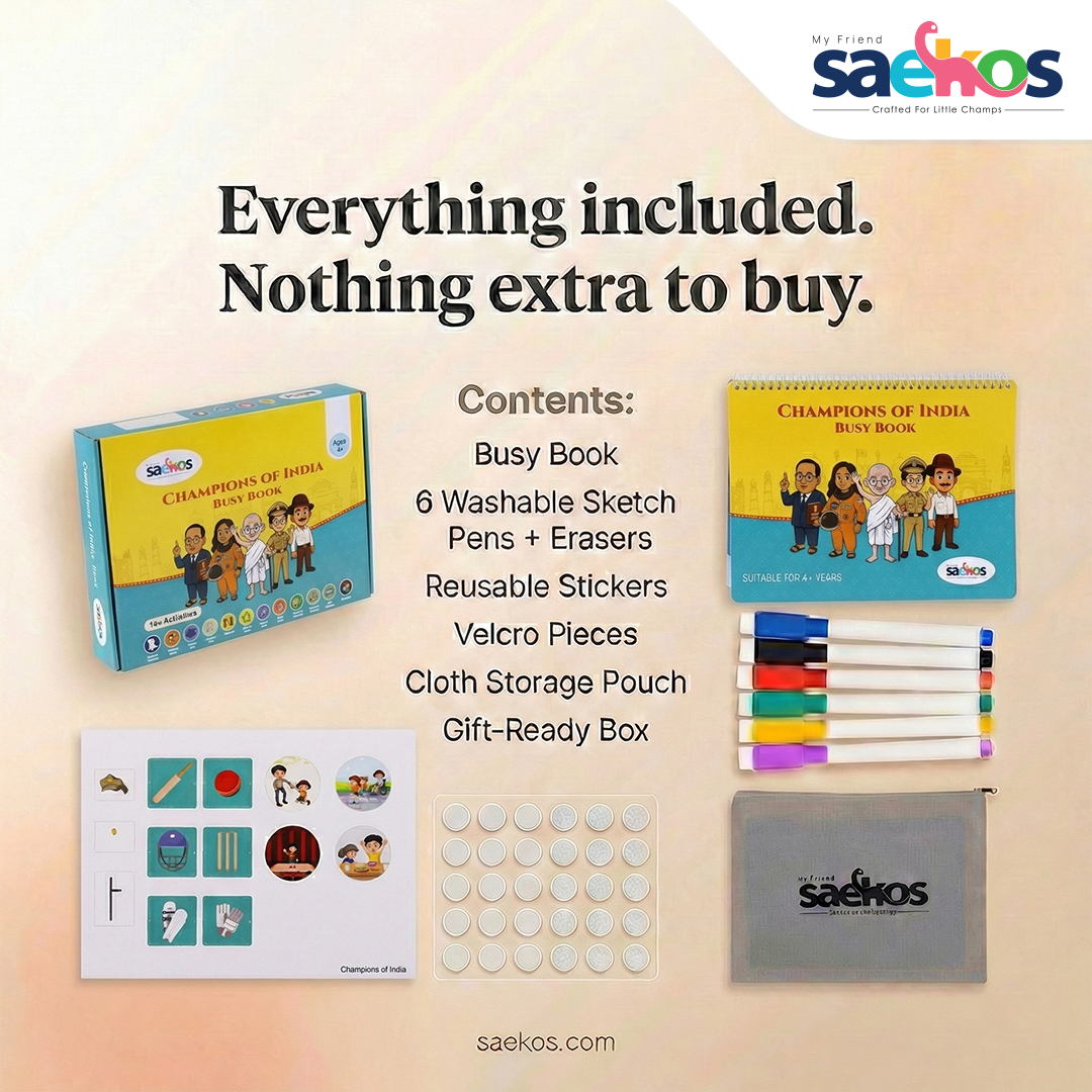 Saekos Champions of India Busy Book – storytelling and drawing pages about Indian legends