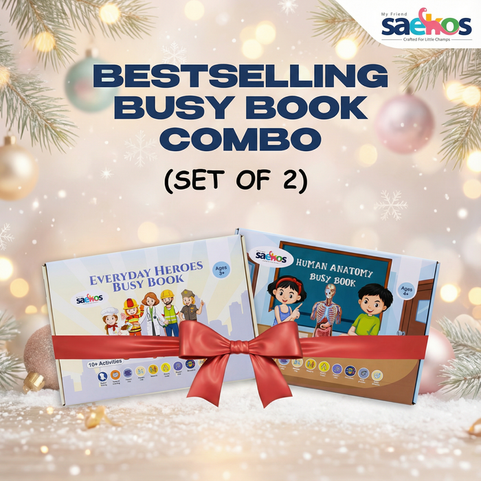 Saekos Everyday Heroes & Human Anatomy Busy Books gifting bundle for toddlers