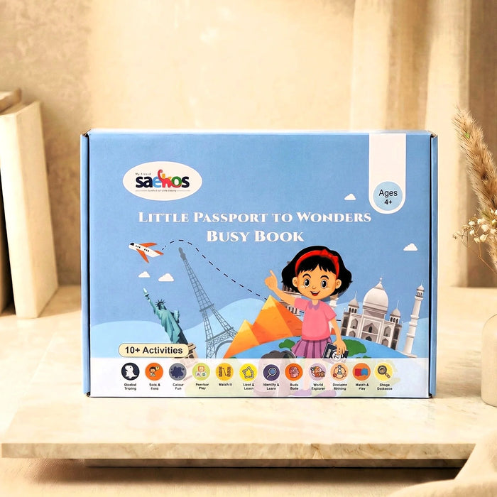 Saekos Little Passport to Wonders Busy Book | Take Your Toddler on a World Tour | Activity Kit for Ages 4–6